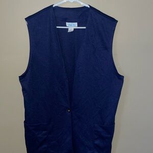 Village Fair VINTAGE Navy Blue Sleeveless Vest size 18